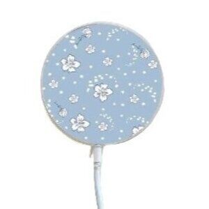 Mag Charger Floral Pattern Cover Blue White